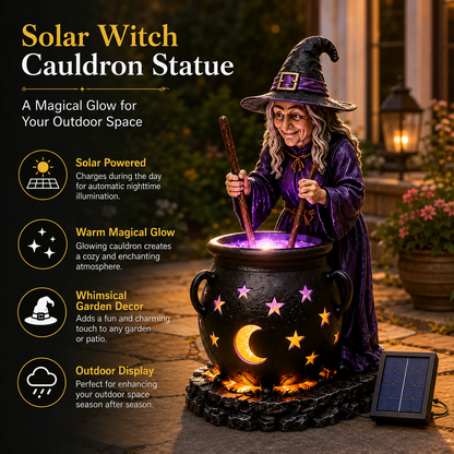 🧙‍♀️Halloween Witch Glowing Cauldron Solar Light