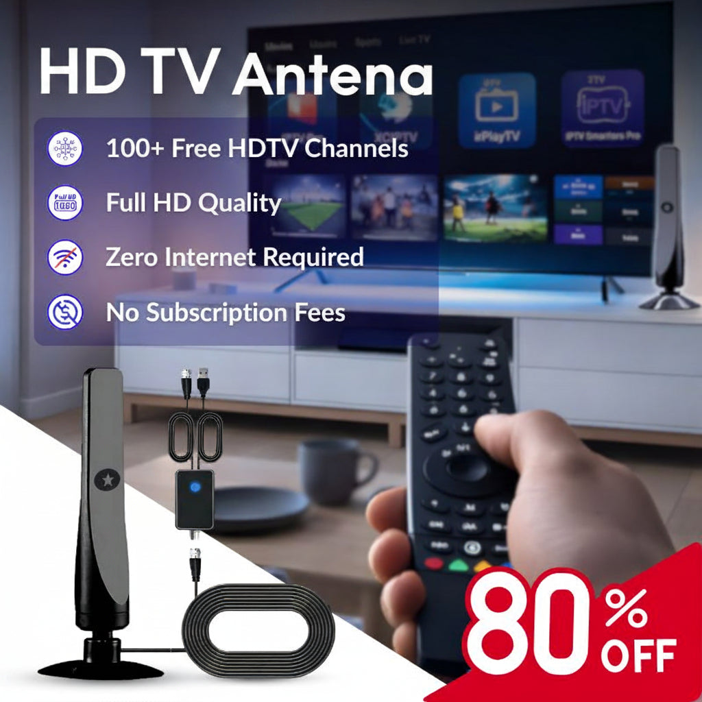 HD TV Antenna - 100+ TV Channels, No Monthly Fees