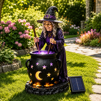 🧙‍♀️Halloween Witch Glowing Cauldron Solar Light
