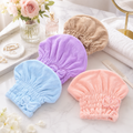 🎀 Coral Velvet Cute Bow Bath Cap