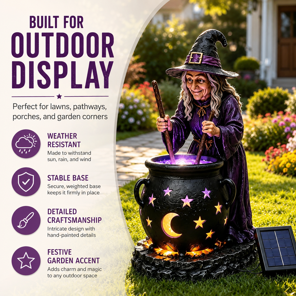 🧙‍♀️Halloween Witch Glowing Cauldron Solar Light