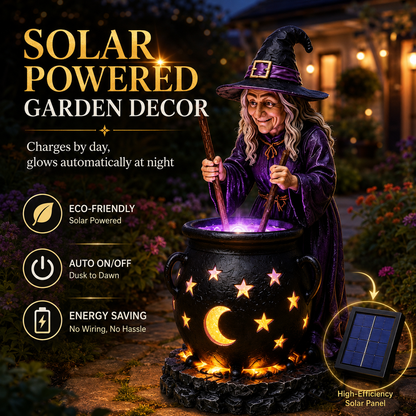 🧙‍♀️Halloween Witch Glowing Cauldron Solar Light