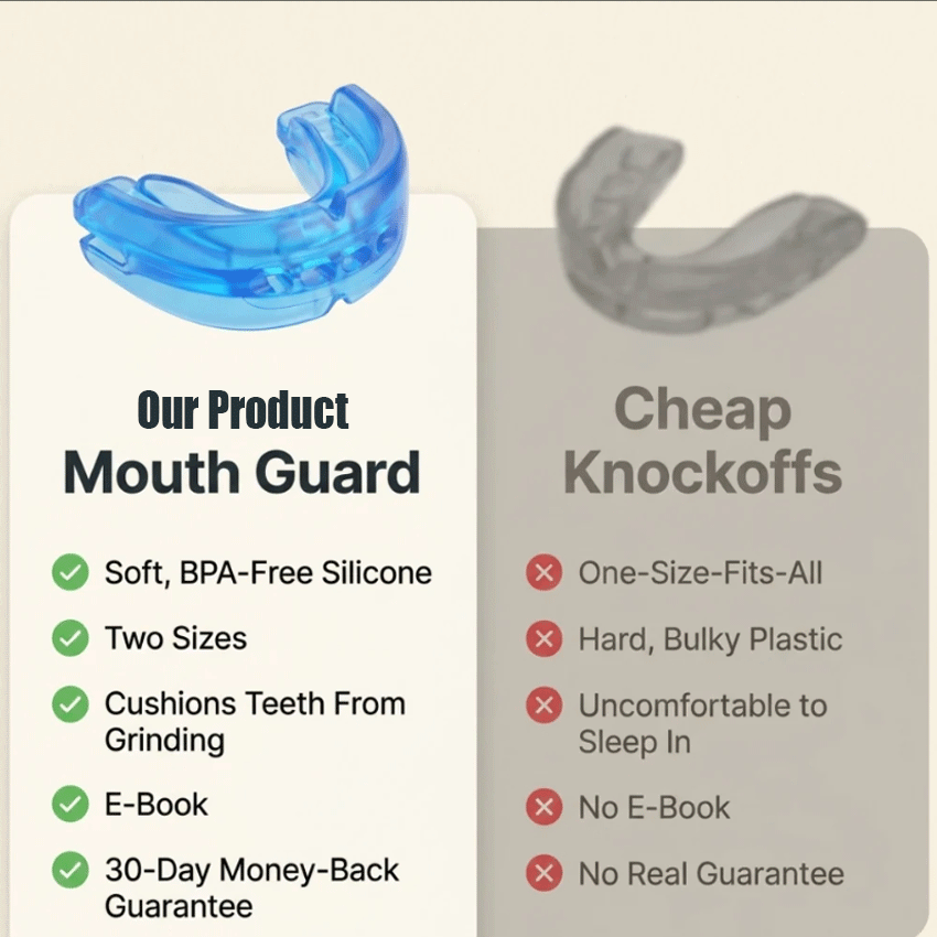 😴 Wake Up Refreshed Every Morning Custom-Fit Anti-Snoring Mouth Guard