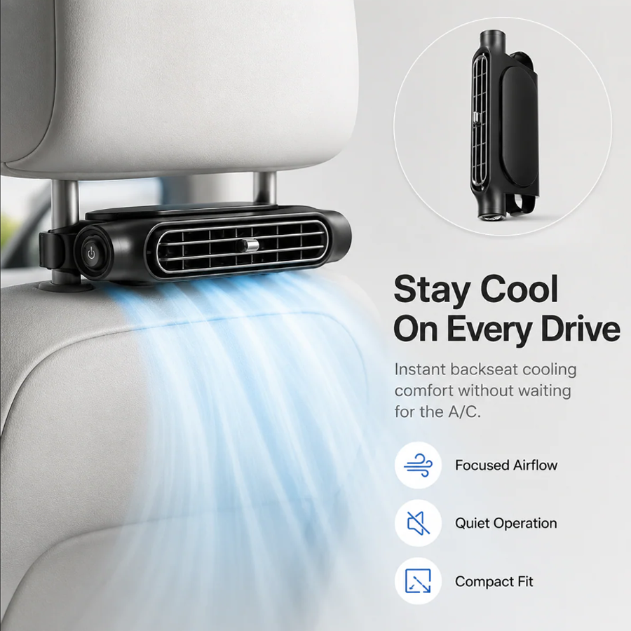 Portable Rechargeable Car Seat Fans™ | Stay Cool Anywhere 🚗❄️