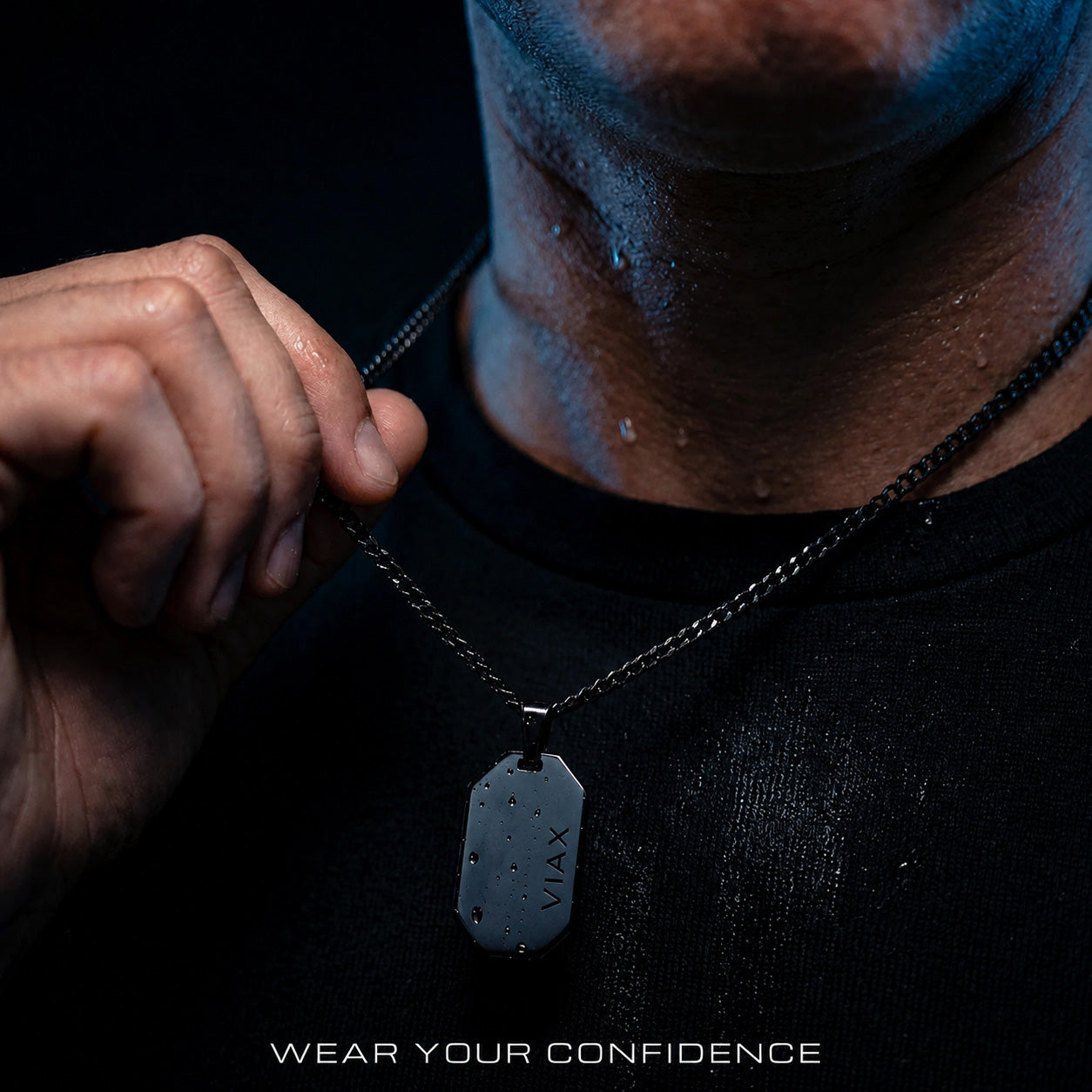 Hematite Dog Tag Necklace