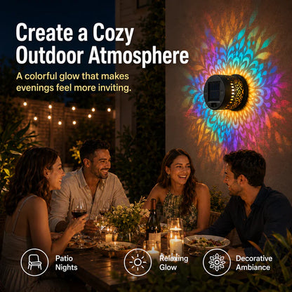 Mandala Solar Wall Lamp – Magical Patio Night Ambience
