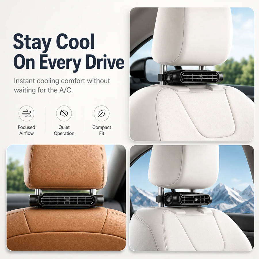 Portable Rechargeable Car Seat Fans™ | Stay Cool Anywhere 🚗❄️
