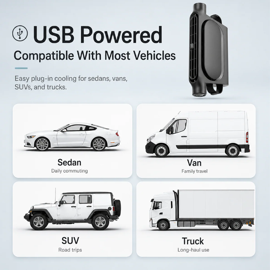 Portable Rechargeable Car Seat Fans™ | Stay Cool Anywhere 🚗❄️
