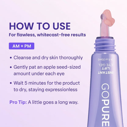 SPECIAL LAUNCH PRICE | GOPURE™ Instant Lift Eye Gel | For Puffiness & Bags, Wrinkles, Fine Lines and Dark Circles