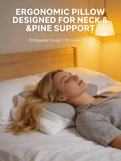 Ergonomic Pillow Designed for Neck & Spine Support