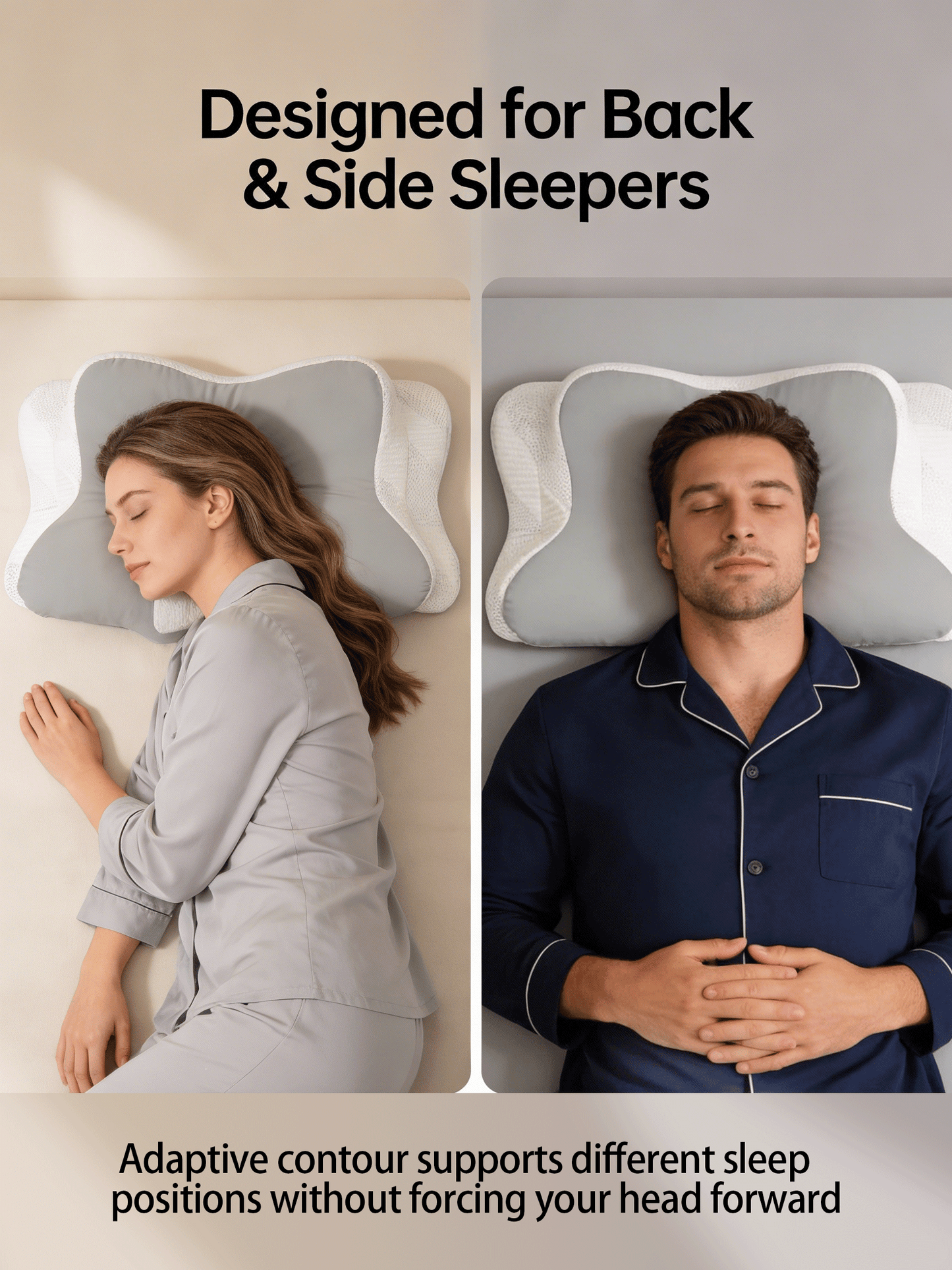 Ergonomic Pillow Designed for Neck & Spine Support