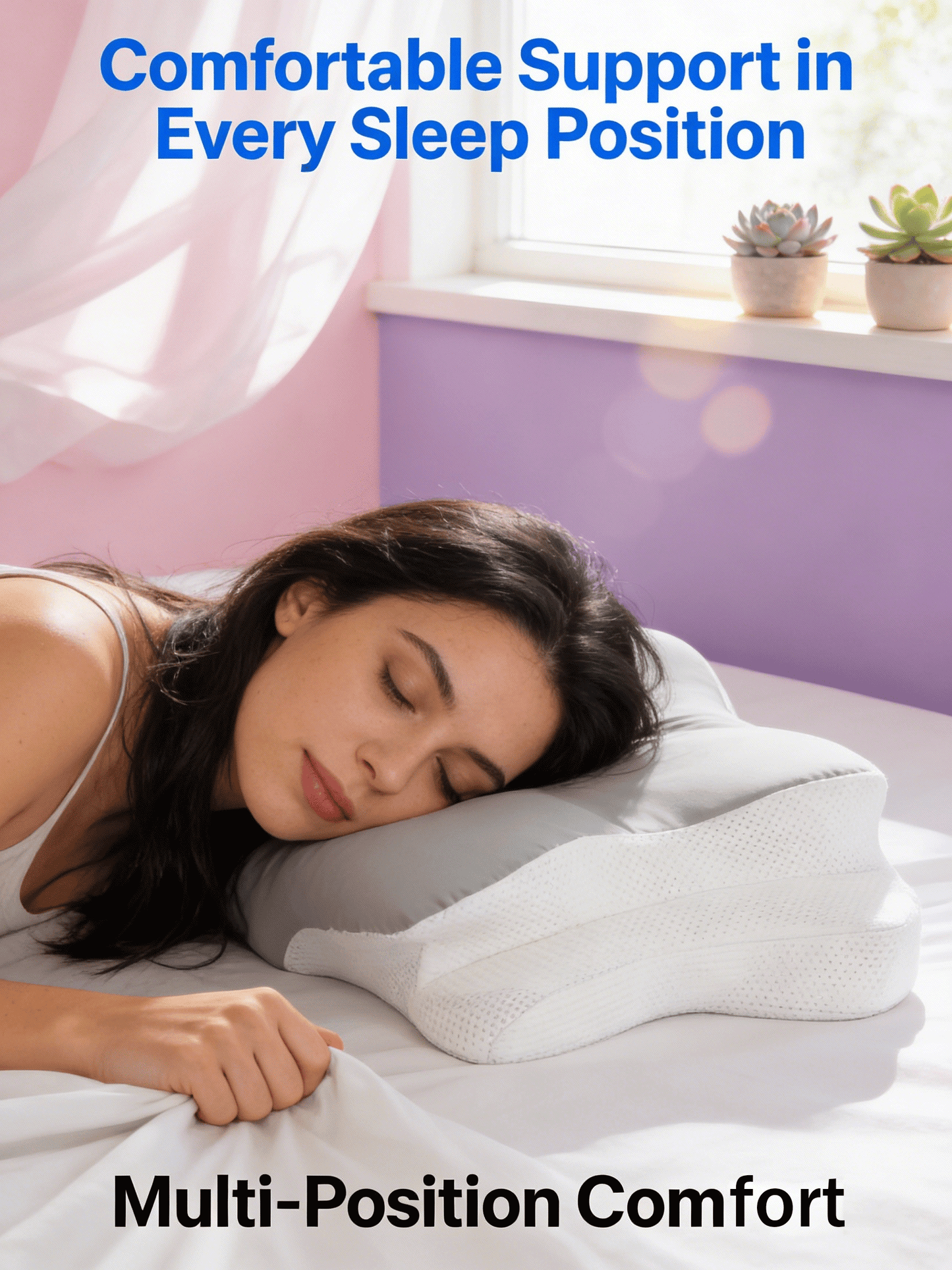 Ergonomic Pillow Designed for Neck & Spine Support