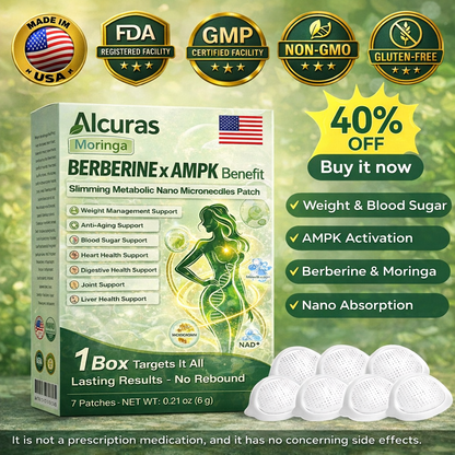🔥Official Store| 🧑‍⚕️Alcuras™ Moringa × Berberine × AMPK 8-Benefit Slimming & Metabolic Nano Microneedle Patch 🇺🇸  Just once a day · Visible changes in 7 days  ✅ For obesity, loose skin, diabetes, sleep apnea, joint issues, and more🔥🔥