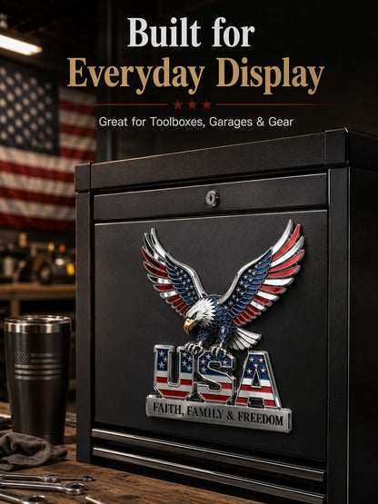 USA Faith, Family & Freedom Metal Emblem