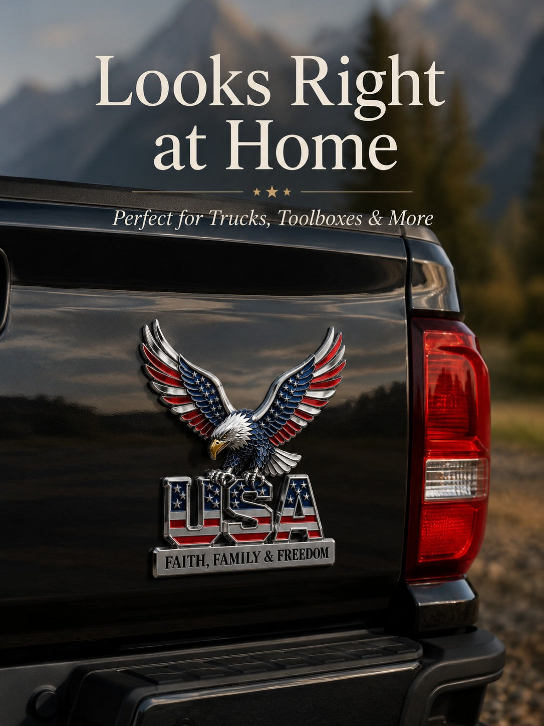 USA Faith, Family & Freedom Metal Emblem