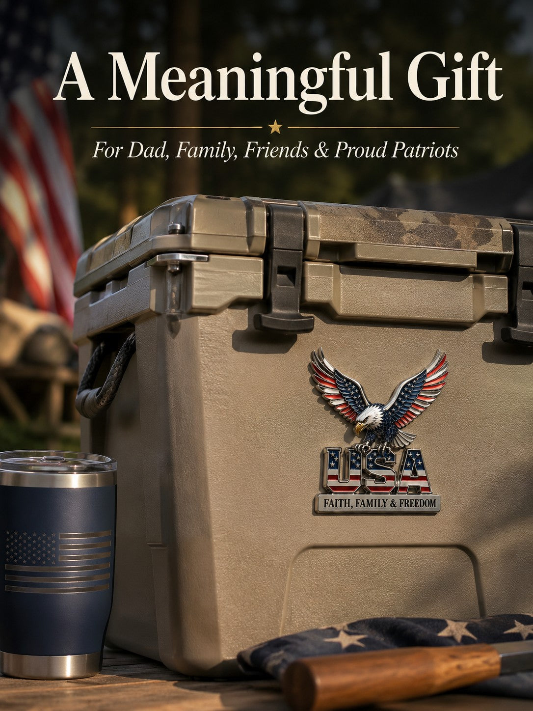 USA Faith, Family & Freedom Metal Emblem